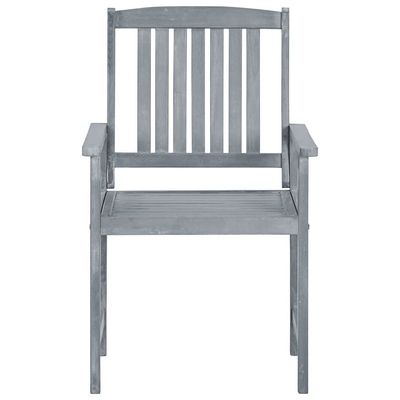 Garden Chairs 8 pcs Solid Acacia Wood Grey