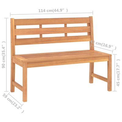 Garden Bench 114 cm Solid Teak Wood