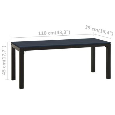 Garden Bench 110 cm Steel and WPC Black