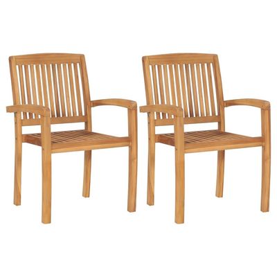 Garden Chairs 2 pcs with Taupe Cushions Solid Teak Wood