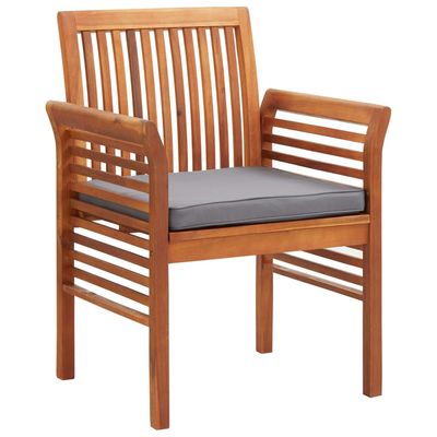 Garden Dining Chairs with Cushions 4 pcs Solid Wood Acacia