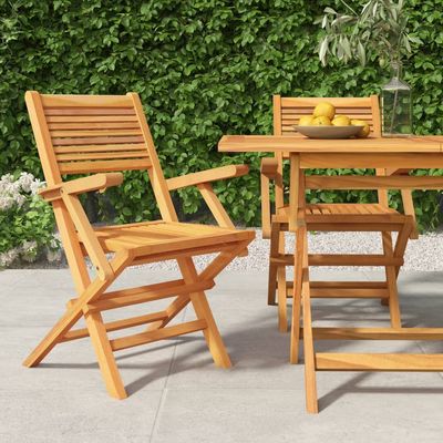 Folding Garden Chairs 2 pcs 55x62x90 cm Solid Wood Teak