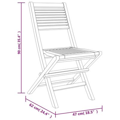 Folding Garden Chairs 4 pcs 47x62x90 cm Solid Wood Teak