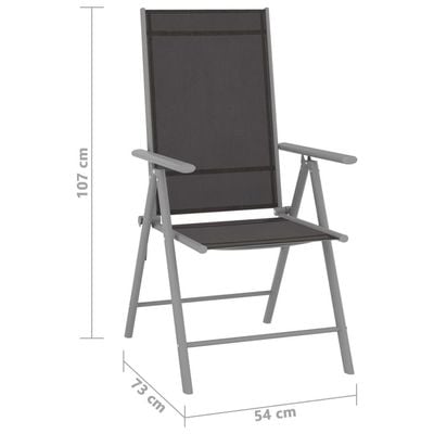 Folding Garden Chairs 6 pcs Textilene Black