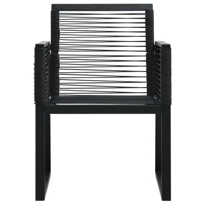 Garden Chairs 4 pcs Rope Rattan Black