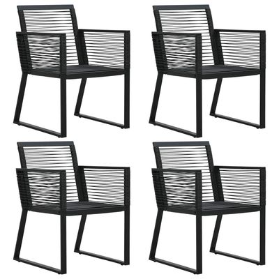 Garden Chairs 4 pcs Rope Rattan Black