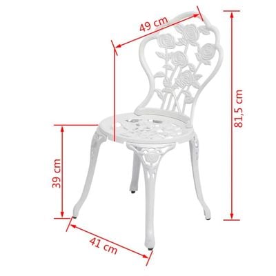 Bistro Chairs 2 pcs Cast Aluminium White