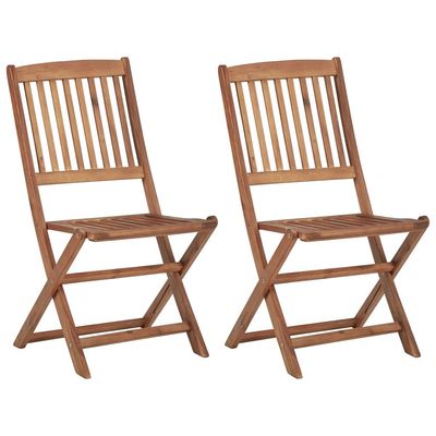 Folding Outdoor Chairs 2 pcs Solid Acacia Wood