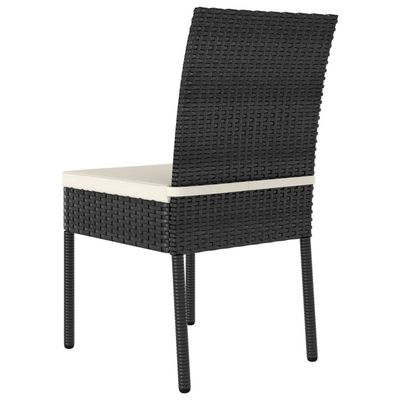 Garden Dining Chairs 4 pcs Poly Rattan Black