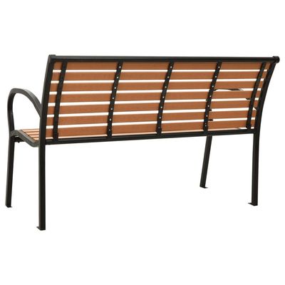 Garden Bench Black and Brown 116 cm Steel and WPC