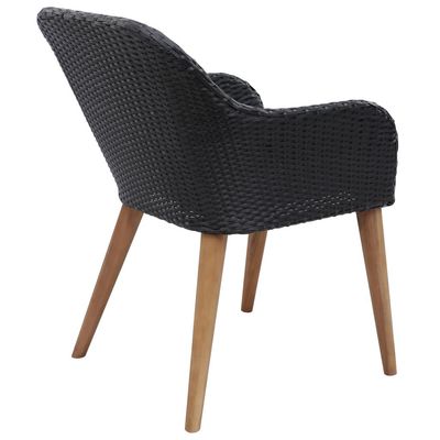 Outdoor Chairs with Cushions 2 pcs Poly Rattan Black