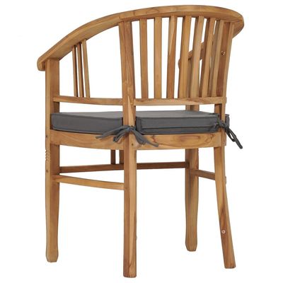 Garden Chairs with Cushions 2 pcs Solid Teak Wood