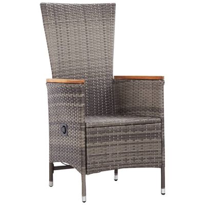 Outdoor Chairs 2 pcs with Cushions Poly Rattan Grey