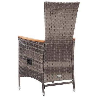 Outdoor Chairs 2 pcs with Cushions Poly Rattan Grey