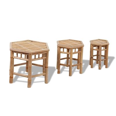 Garden Stools 3 pcs Bamboo