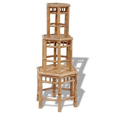 Garden Stools 3 pcs Bamboo