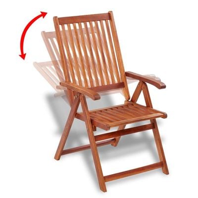 Folding Garden Chairs 2 pcs Solid Acacia Wood Brown