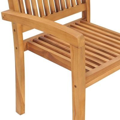 Stacking Garden Chairs 6 pcs Solid Teak Wood