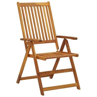 Folding Garden Chairs with Cushions 8 pcs Solid Acacia Wood