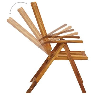 Folding Garden Chairs with Cushions 8 pcs Solid Acacia Wood