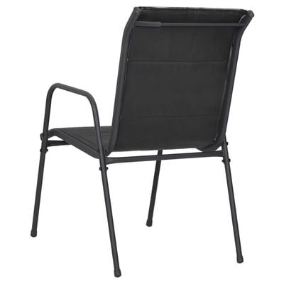 Garden Chairs 6 pcs Steel and Textilene Black