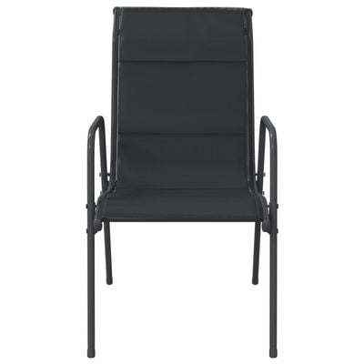 Garden Chairs 2 pcs Steel and Textilene Black