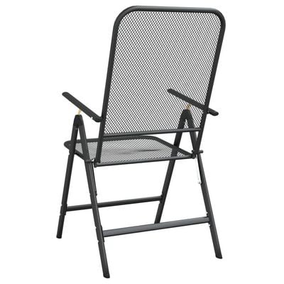 Folding Garden Chairs 4 pcs Expanded Metal Mesh Anthracite