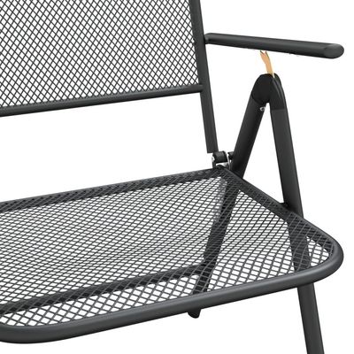 Folding Garden Chairs 4 pcs Expanded Metal Mesh Anthracite