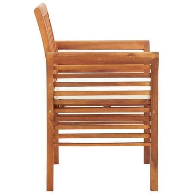 Garden Dining Chairs with Cushions 8 pcs Solid Wood Acacia