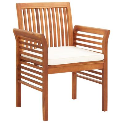 Garden Dining Chairs with Cushions 8 pcs Solid Wood Acacia