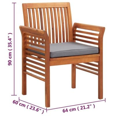 Garden Dining Chairs with Cushions 8 pcs Solid Wood Acacia