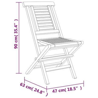 Folding Garden Chairs 4 pcs 47x63x90 cm Solid Wood Teak