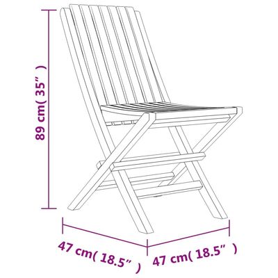 Folding Garden Chairs 4 pcs 47x47x89 cm Solid Wood Teak