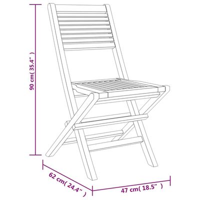Folding Garden Chairs 6 pcs 47x62x90 cm Solid Wood Teak
