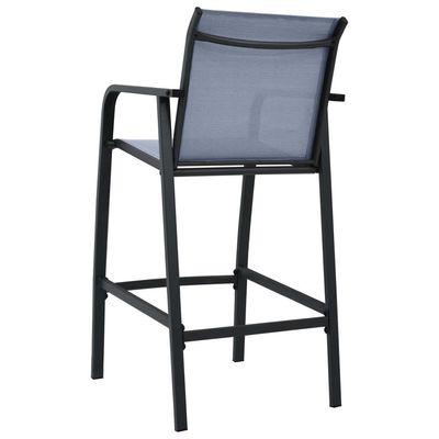 Garden Bar Chairs 2 pcs Grey Textilene