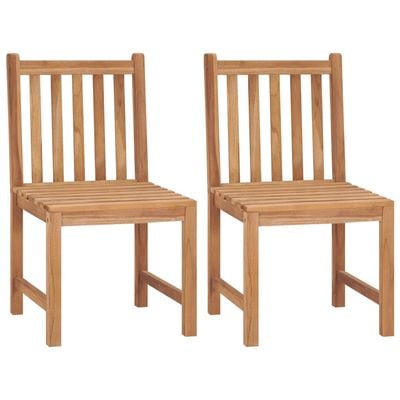 Garden Chairs 2 pcs Solid Teak Wood