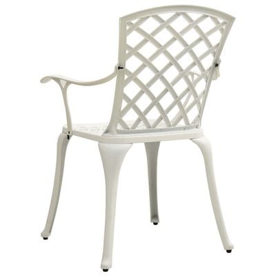 Garden Chairs 2 pcs Cast Aluminium White