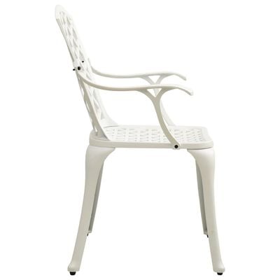 Garden Chairs 2 pcs Cast Aluminium White