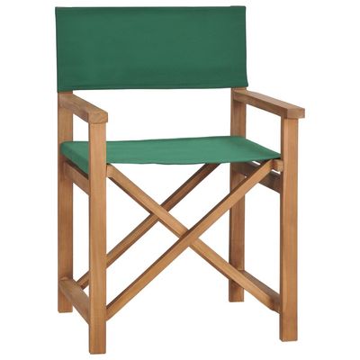 Director's Chair Solid Teak Wood Green