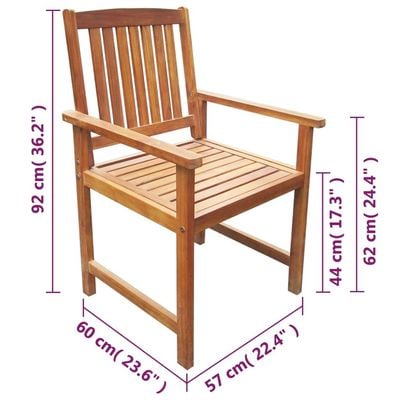 Garden Chairs 2 pcs Solid Acacia Wood Brown