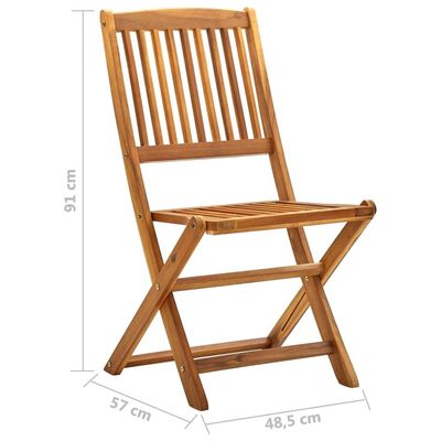 Folding Outdoor Chairs 2 pcs Solid Acacia Wood