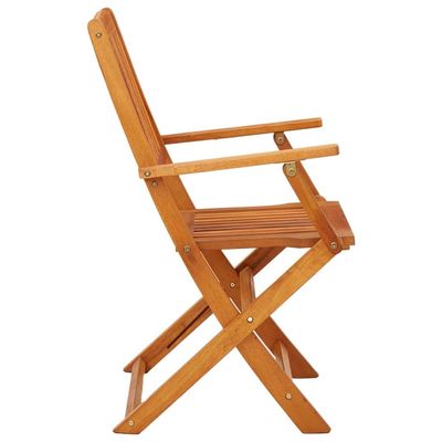 Folding Garden Chairs 2 pcs Solid Eucalyptus Wood