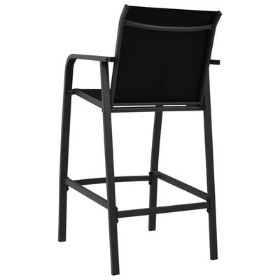 Garden Bar Chairs 4 pcs Black Textilene