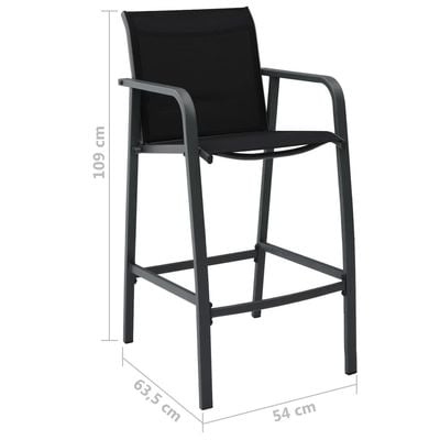 Garden Bar Chairs 4 pcs Black Textilene