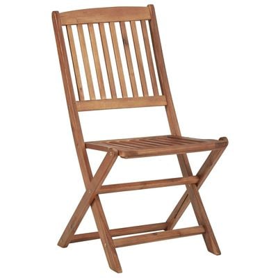 Folding Garden Chairs 2 pcs with Cushions Solid Acacia Wood