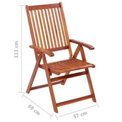 Folding Garden Chairs 4 pcs Solid Acacia Wood