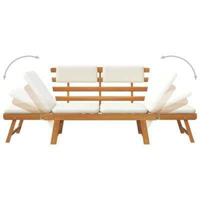 Garden Bench with Cushions 2-in-1 190 cm Solid Acacia Wood