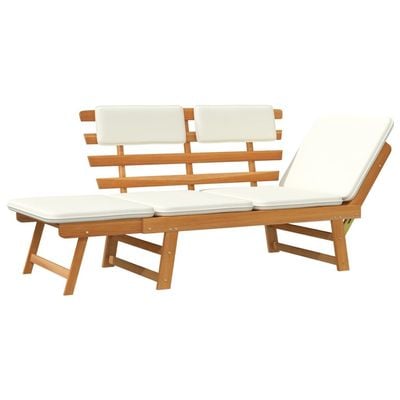 Garden Bench with Cushions 2-in-1 190 cm Solid Acacia Wood