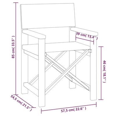 Director's Chairs 2 pcs Solid Teak Wood Grey