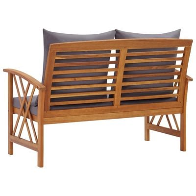 Garden Bench with Cushions 119 cm Solid Acacia Wood